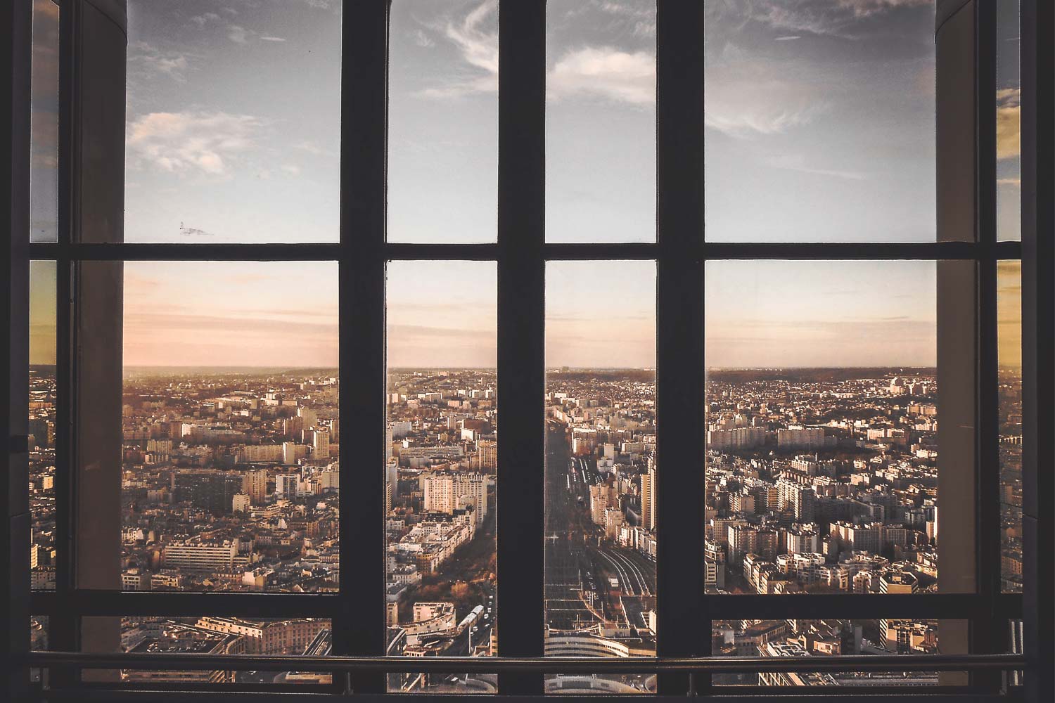 city view through window