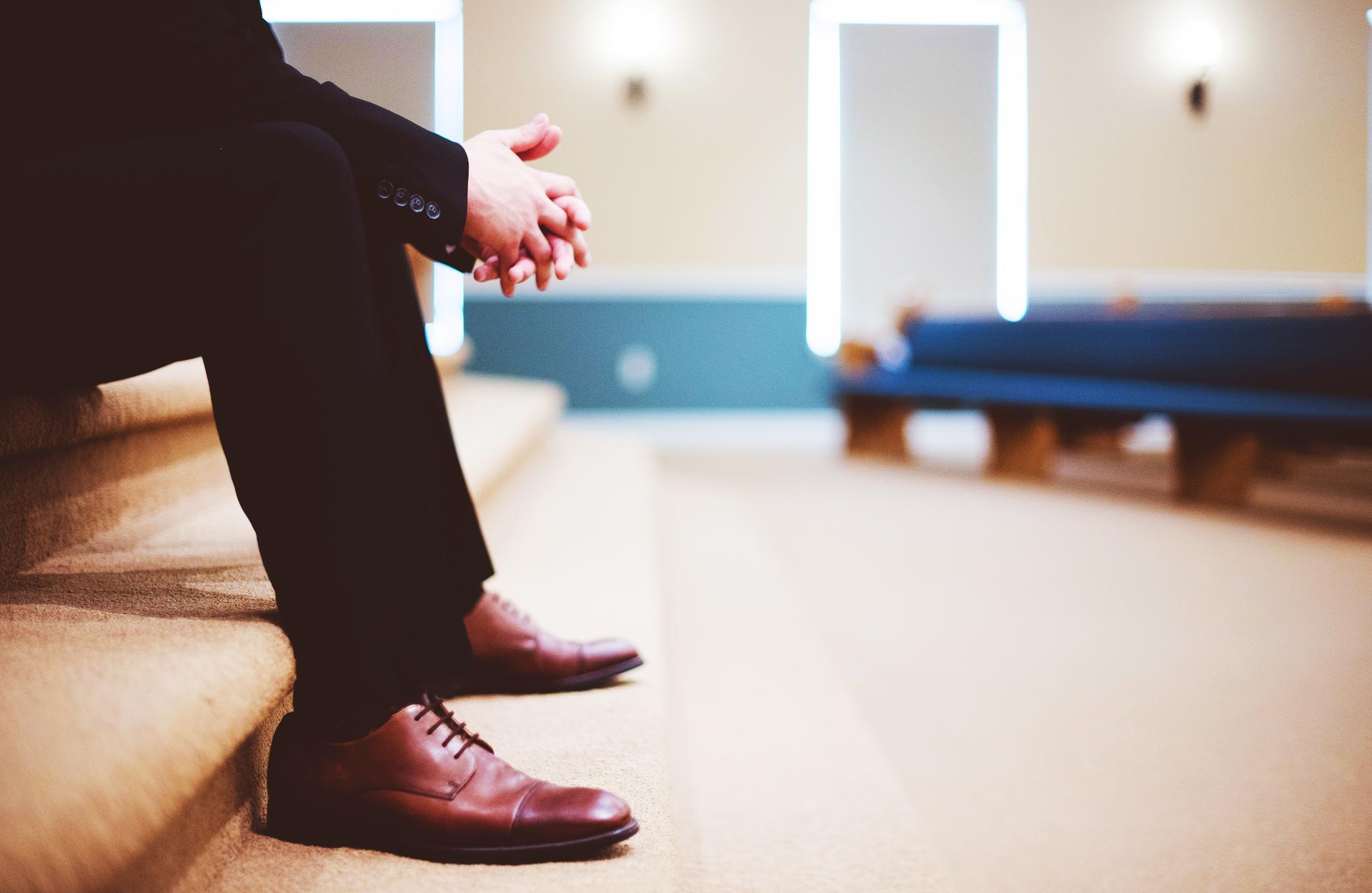 Man sitting in church